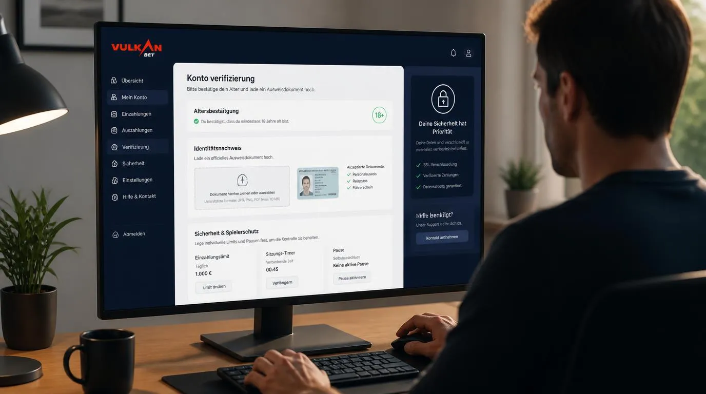 Volljährige Person bestätigt Identität in einem sicheren Online-Konto mit Altersprüfung